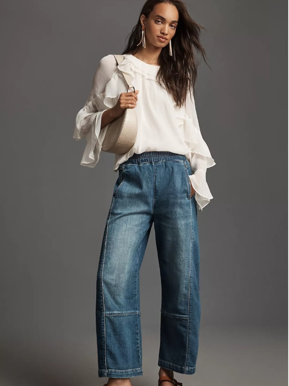 Pilcro The Izzie Relaxed Pull-On Barrel Jeans M